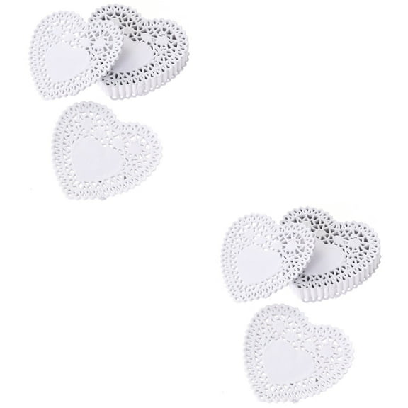 2 Pack Napkins White Doilies Paper Heart Dining Room Table Decor