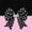 Black Pink 02, variant on spefrowx Retro Polka Dot Bow Print Twin Quilt Set for Teens, Black Pink Gem Heart Twin Coverlet Set, 2 Pieces