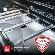 Nexgrill Deluxe 5-Burner Propane BBQ Grill with Side Burner, Stainless Steel Control Panel, Electric Ignition, 60,000 BTUs Output, Gas Grill Perfect for Outdoor Gatherings - 720-1046A