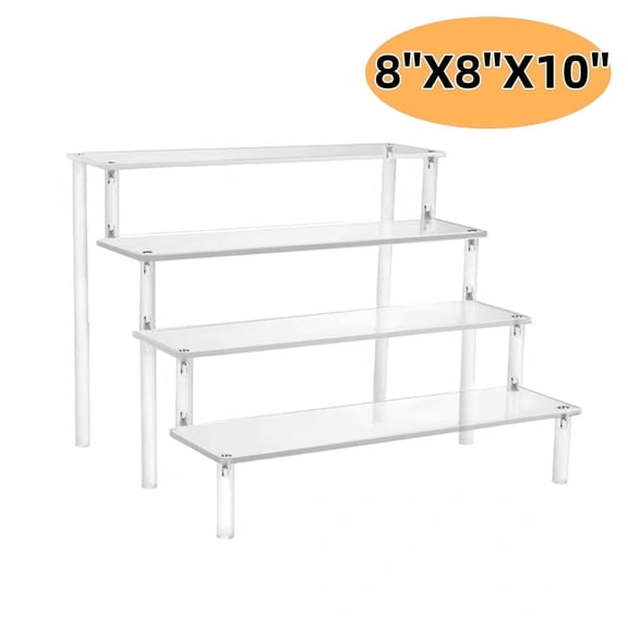 Acrylic Risers Display Stands, Clear Shelf 4 Tier Display Stand Steps for Food Desserts Stand Lotion Holder, Cupcake Stand Small Mini Display Stand for Organizer and Decoration (Clear,8''X8''X10'')