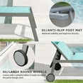 thumbnail image 6 of Lounge Chair Outdoor Set of 2, Outdoor Chaise Lounge Chairs with Side Table & Adjustable Headrest, Outdoor Lounge Chair with 5 Adjustable Position, Patio Chaise Lounge Chair for Beach, Yard, Lake Blue, 6 of 6