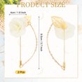 thumbnail image 2 of Uxcell 2Pcs Pin de Broche de Solapa de Flor con Hoja de Oro, Cadena de Borlas de Satén Colgante, Ramos Hechos a Mano para Cuello de Traje, Boda, Fiesta, Beige, 2 of 5