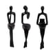 thumbnail image 2 of 3 piezas de estatua de pensador sentado, escultura de resina, artesanía, personaje moderno abstracto para Negro, 2 of 9