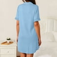 thumbnail image 5 of Women's Casual Short Sleeve Button Down Collar Dress with Skirt Style, 5 of 6