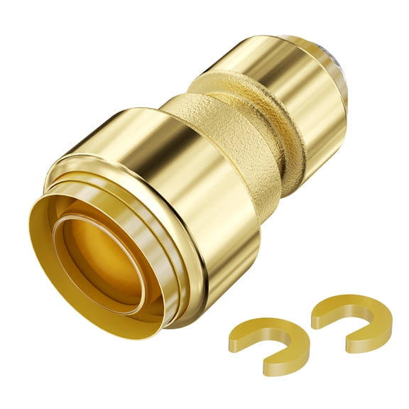 KFFKFF Pipe Accessories, 1/2"-3/4" 12PCS Brass Pipe Accessories, Direct Push-Fit Pipe Link Brass Air Accessories, Robust Plumbing Adapter for Heating/Shower Infrastructure,Water Pipelines