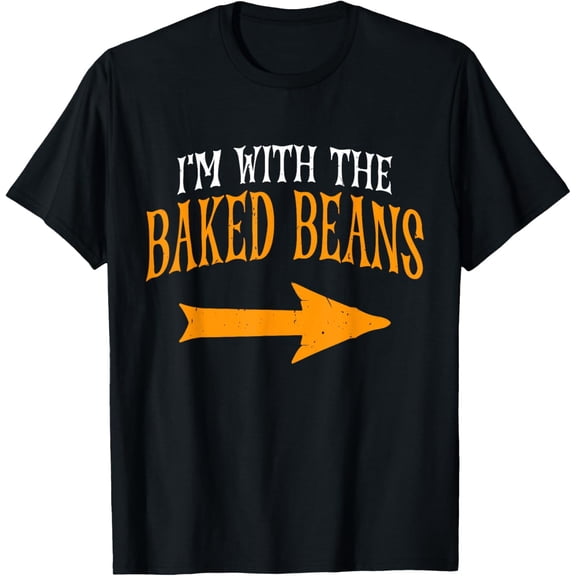 I'm With Baked Beans Halloween Costume Couples Baked Beans T-ShirtPure cotton short-sleeved shirts for both men and women