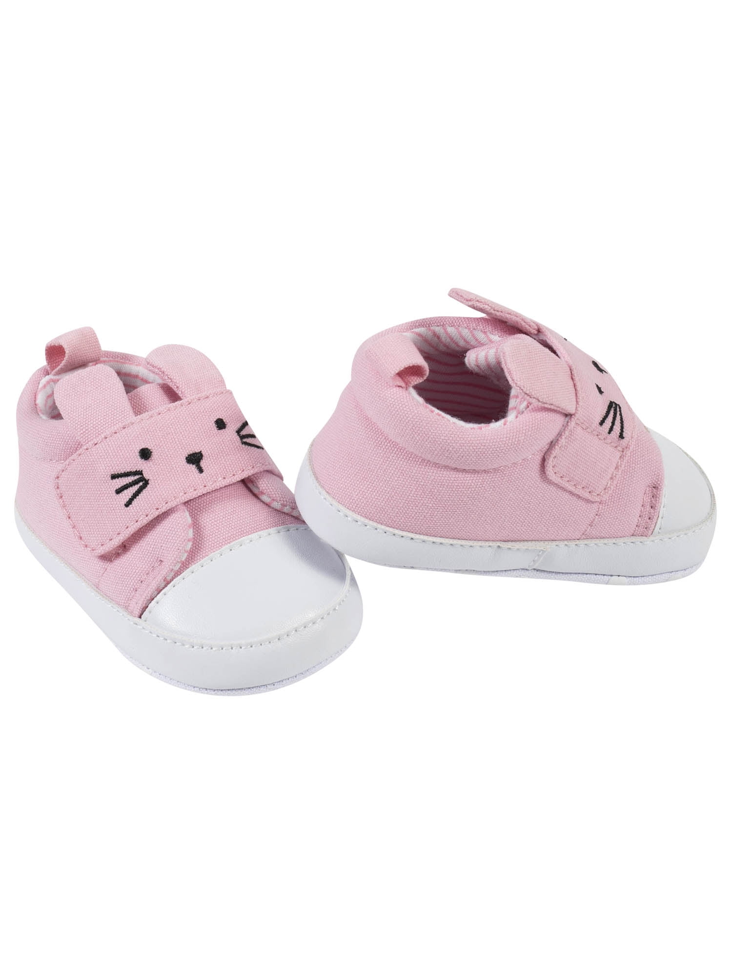 Baby Girl I Love Mum/ I Love Dad Canvas Pink White Summer Pram Shoes Printed 0-3 