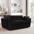 thumbnail image 2 of SWQQWEI 64.9" 3-in-1 Foldable Large Size Sofa Bed,Modern Velvet Sofa Bed with Adjustable Back,Storage Bag and Pillow, 2 of 11