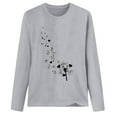 thumbnail image 3 of Birdeem T-Shirt Décontracté Imprimé pour Femmes Col Rond Manches Longues Blouse, 3 of 4