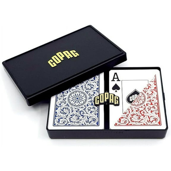 Copag 1546 Design 100% Plastic Playing Cards, Poker Size Red/Blue (Jumbo Index, 1 Set)