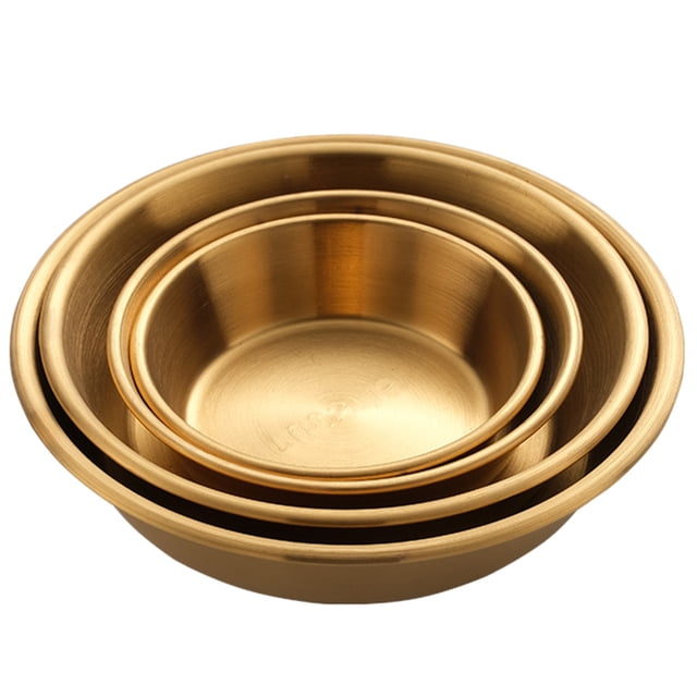 4 Pcs Assiettes à Assaisonnement en Acier Inoxydable Assiettes à Collation Plats pour Sauce Soya (Argent)