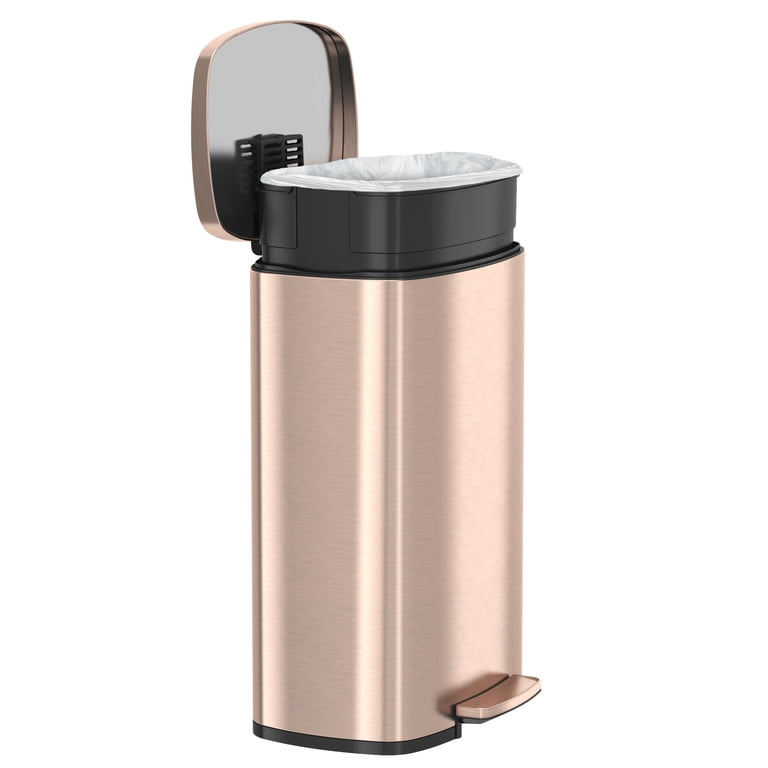 Step Trash Can 13.2 Gallon Stainless Steel Rose Gold photo 4