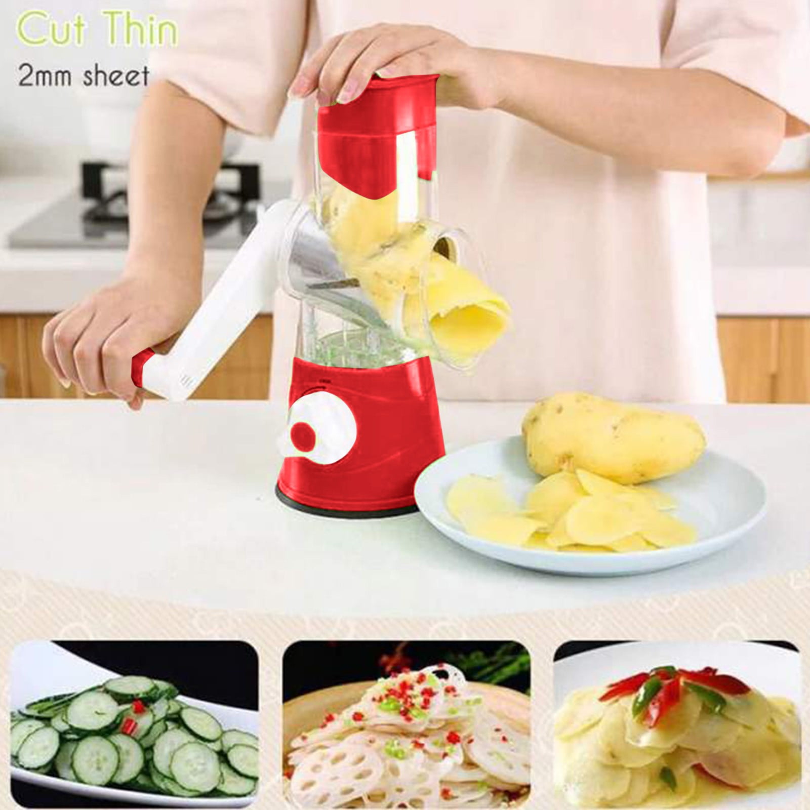 CNMF Multi‑Functional Hand Crank Vegetable Cutter Grater Food