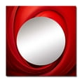 thumbnail image 2 of Designart "Vortex of Red Perpetual Pulse I" abstract spirals Square Mirror Wall Decor Modern - Large Red Square Bathroom Mirror - Square Printed Wall Mirror Art, 2 of 5