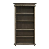 Martin Furniture Carson 5 Shelf Wood Open Bookcase Storage Cabinet Gray