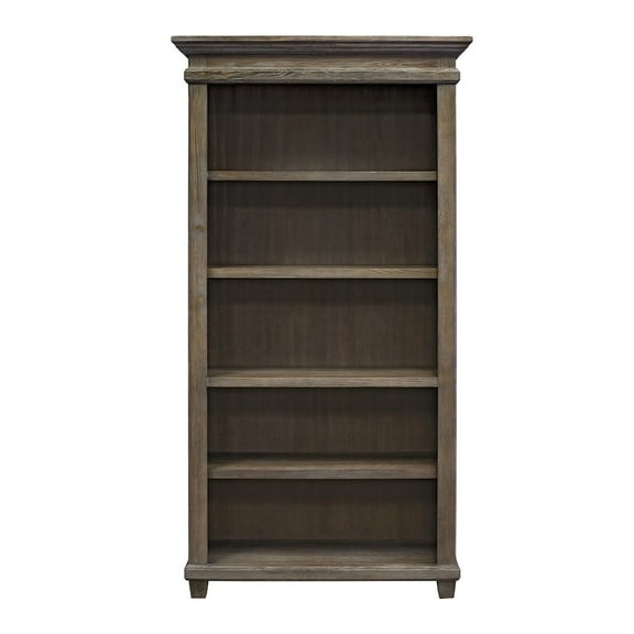 Martin Furniture Carson 5 Shelf Wood Open Bookcase Storage Cabinet Gray