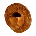thumbnail image 3 of Jarrón de cerámica con forma de sombrero de vaquero, centro de mesa decorativo para el hogar, jarrón con forma de sombrero de temática occidental para Marrón, 3 of 9