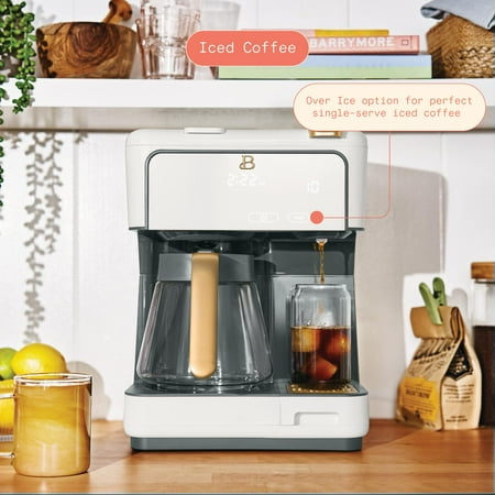Beautiful Multi-Brew 12-Cup Programmable Drip & Single-Serve Coffee Maker, White Icing by Drew Barrymore