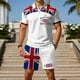 thumbnail image 1 of WILLBEST Pantalones Cortos Casuales para Hombre, con Bandera Europea y Británica, de Manga Corta, con Botones, Holgados y Cómodos, para Negocios Urbanos, Conjunto de Dos Piezas, 1 of 5