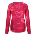 thumbnail image 5 of Viikei Blouses for Women Fashion Casual,Women's Fall and Winter Valentine's Day Print Casual Long Sleeved Round Neck Hooded Sweatshirt Tops Blouse Hot Pink XXL, 5 of 5