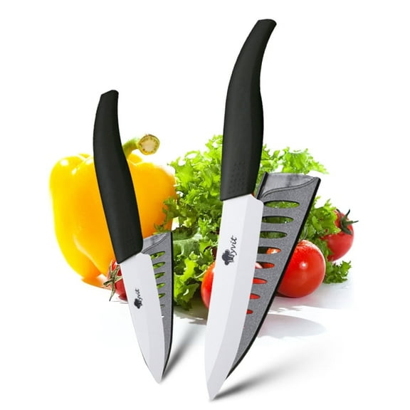 Ceramic Knife Set 6" Chef Knife and 3" Paring Knife Sharp Kitchen Knives Rust Proof Stain Resistant Vegetables Cutter Tool
