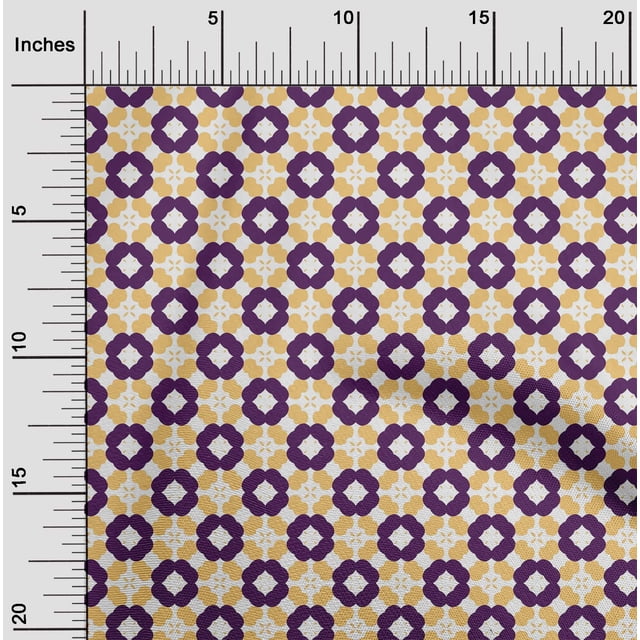 oneOone Polyester Lycra Purple Fabric Floral Block Craft Projects Decor Fabric Printed By The Yard 56 Inch Wide