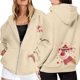 thumbnail image 1 of WILLBEST Sudadera Deportiva para Mujer Ladies' Christmas Printed Zipper Long Sleeved Pocket Adjuststring Casual Hooded Sweatshirt 2230 Grande, 1 of 8