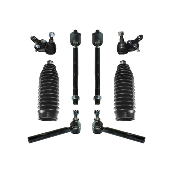 PartsW - 8 Pc Front Suspension Kit Tie Rod Ends Outer Inner, Steering Gear Bellows, Lower Ball Joints for Lexus RX330, Lexus RX350, Toyota Highlander