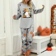 thumbnail image 2 of Womens Pajamas Halloween Two Piece Pumpkin Ghost Print Raglan Stripe Jogger Pants Sets Women Pjs Sets, 2 of 7