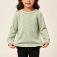 thumbnail image 3 of Bixock Toddler Girls Long Sleeve Shirts,Kids Crewneck Pullover Tops Solid Color Brushed Dralon Knit Thermal Layering Top Boys Girls Warm Shirt for Cold Winter Wear Girls Clothings, 3 of 7
