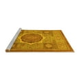 thumbnail image 2 of Ahgly Company Machine Washable Indoor Round Oriental Yellow Modern Area Rugs, 7' Round, 2 of 4