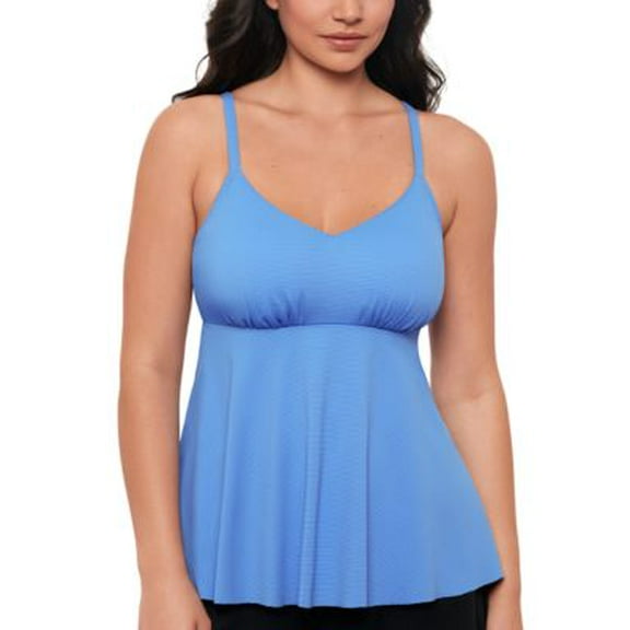 Swim Solutions Womens V-Neck Tankini Top Cabana 12