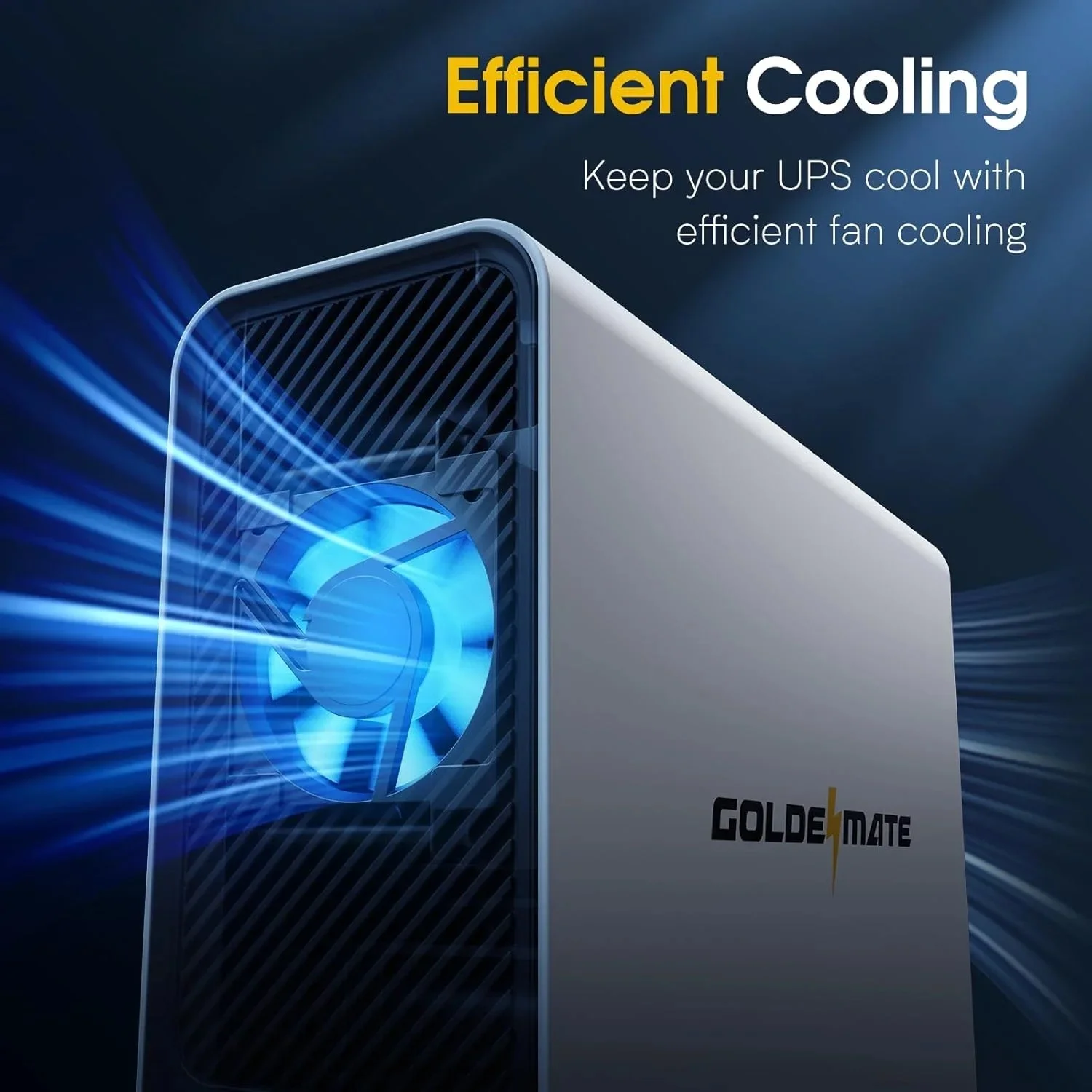 GOLDENMATE 1000VA / 600W Lithium UPS Battery Backup & Surge Protector with Pure Sine Wave Output, USB Auto-Shutdown, 8 Outlets and LCD Display