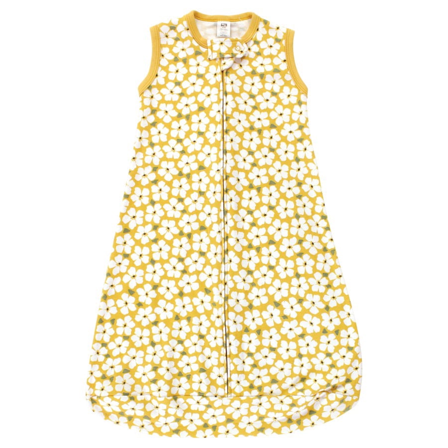 Hudson Baby Infant Girl Cotton Long-Sleeve Wearable Sleeping Bag, Sack, Blanket, Sage Floral Sleeveless, 0-3 Months