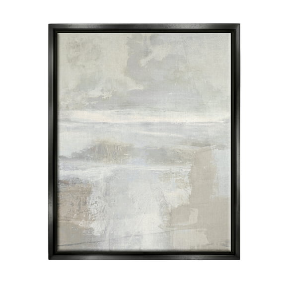 Stupell Industries Foggy Abstract Landscape Abstract Painting Black Floater Framed Canvas Art Print Wall Art, 17 x 21