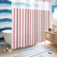 thumbnail image 5 of No Hook Shower Curtain, Red Striped Shower Curtains for Bathroom with See Through Top Window, Red White Stripes Farmhouse Waterproof & Washable Bath Curtain 66"x72", 5 of 9