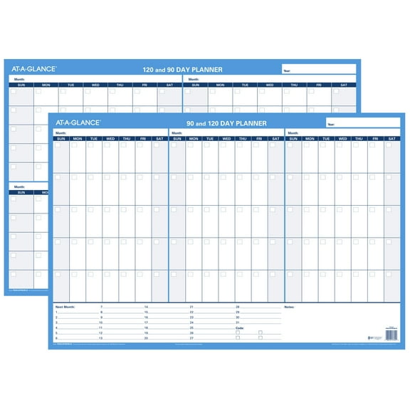 AT-A-GLANCE Undated 90/120-Day Horizontal Erasable Wall Calendar, Reversible, 36" x 24" - PM239B28