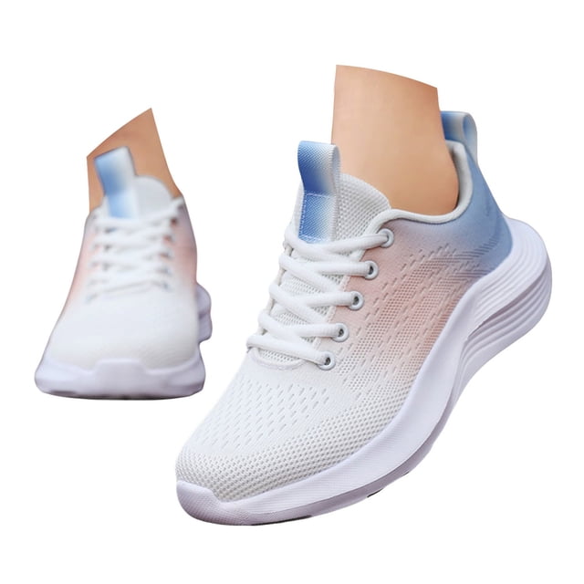 Dakaela Chaussures de Marche pour Femmes Espadrilles de Tennis Décontractées à Lacets Légères Course à Enfiler