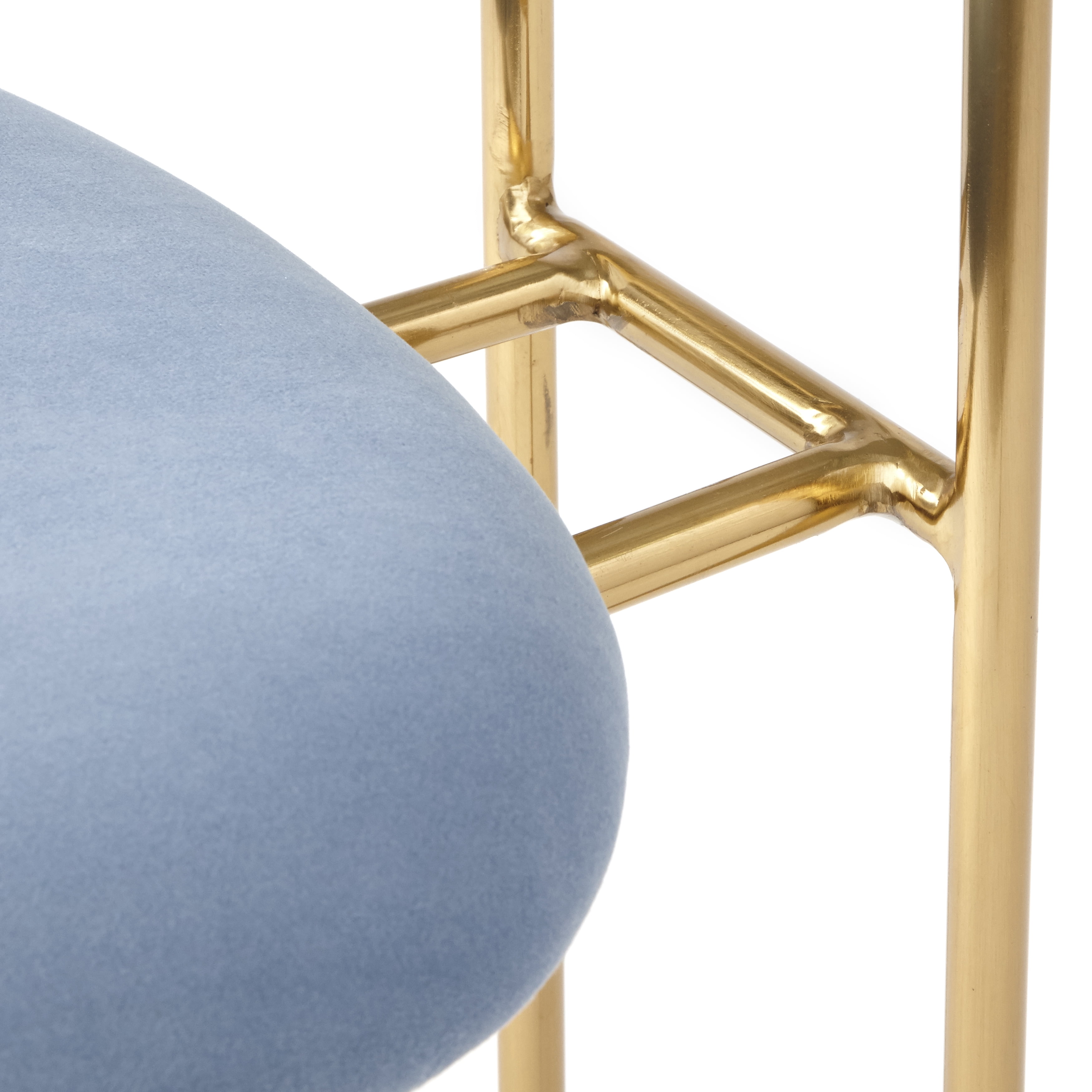 TMS Retro Velvet Dining Arm Chair (Set of 2), Blue