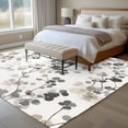 thumbnail image 4 of Rectangle Rug 5x7Ft, Gray Brown Botanical Watercolor Soft Non-Slip Washable Felt Carpet Pad, Retro Country Floral Leaves Area Rugs for Living Room Bedroom Kids Room, 4 of 9