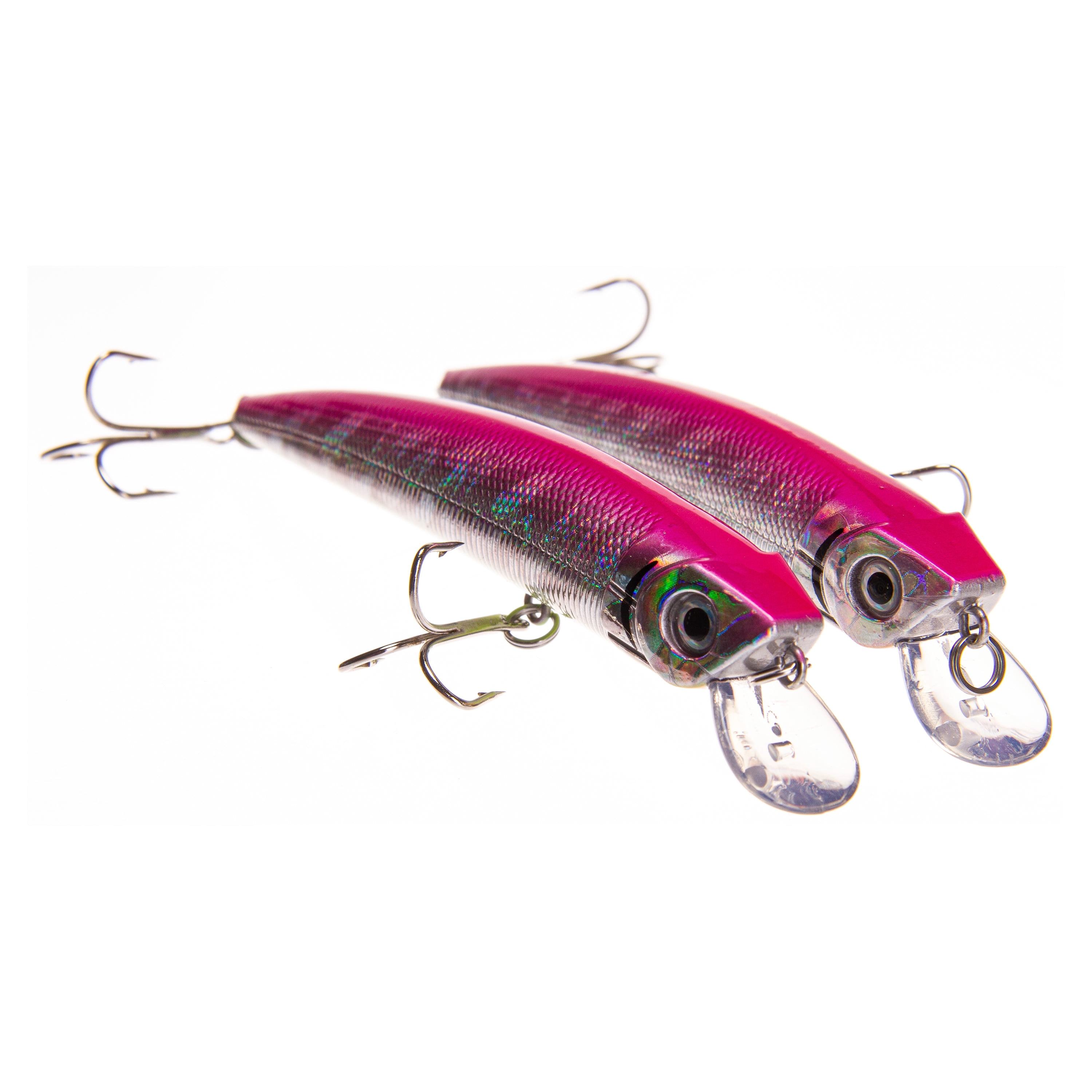 Ozark Trail Inshore Saltwater Minnow Fishing Lures, Pink/Silver, 4.75 in, 2-Pack