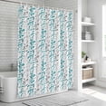 thumbnail image 5 of Teal Blue Grey Botanical Shower Curtain Set - Small 36" x 72" Washable Bathtub Curtain with 12 Hooks, Spring Floral Summer Farmhouse Waterproof Fabric Stall Shower Curtains for Bathroom/Bathtub, 5 of 6