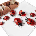 thumbnail image 2 of Cute Ladybug Washable Area Rug 6 x 9 ft Realistic Love Heart Ladybug Rustic Farmhouse, Soft Non Slip Rugs Stain Repellent Indoor Felt Carpet for Living Dining Room Bedroom Home Office, 2 of 9