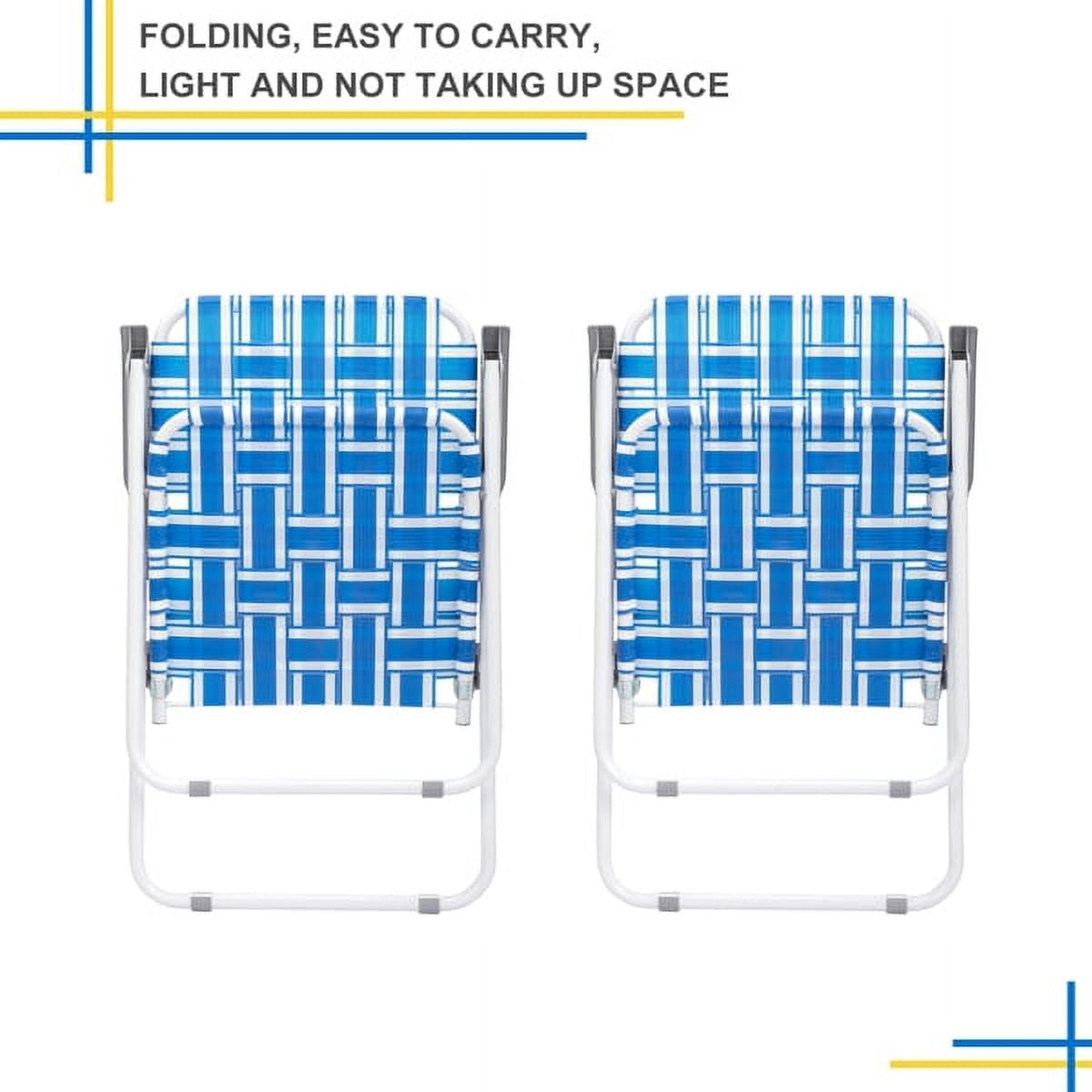 Ambifirner 2 PACKS Beach Chairs for Adults Heavy Duty 500 LBS, 5 Position, Portable High Folding Camping Chair with Cup Holder for Outdoor/Lawn/Trip, Foldable Sand Chairs for Adults