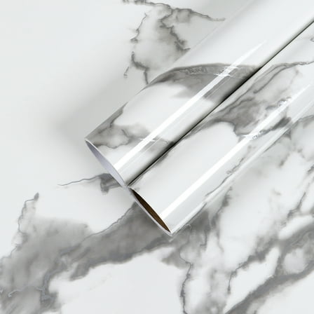 CHIHUT White Grey Marble Contact Paper for Countertops Waterproof Peel and Stick Countertop Marble Self Adhesive Kitchen Wallpaper Removable Vinyl Wall Paper for Bedroom Bathroom Cabinets 12"x100"