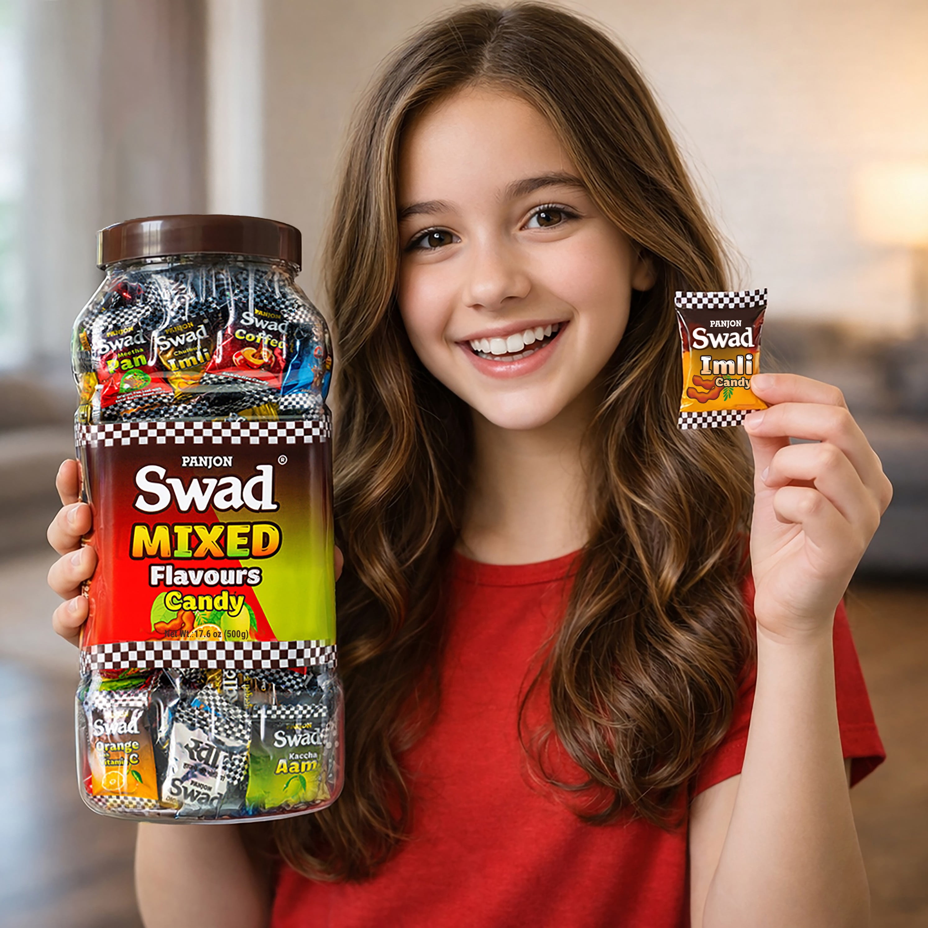 Panjon Swad Mixed Candy 500g Jar – Assorted Flavors Hard Candy | Sweet & Tangy Variety Mix