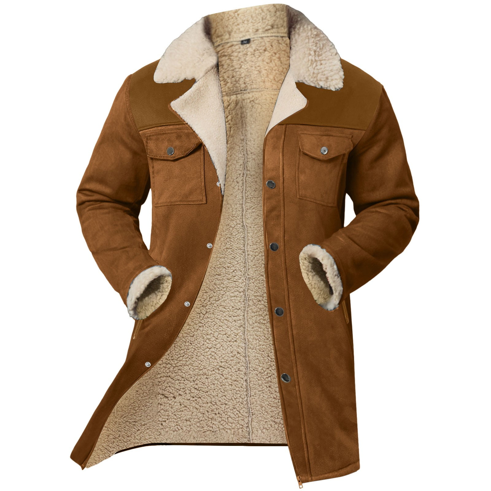 ZTKWD Mens Jacket Western Cowboy Vintage Jacket Long Trench
