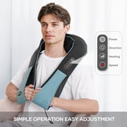 MARNUR Neck and Shoulder Massager with Heat, 3D Deep Tissue Kneading Shiatsu Massager, Blue