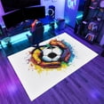 thumbnail image 2 of Football Soccer Area Rugs, Boys Room Sports Carpet, Washable Non Slip Low Pile Soft Rug for Bedroom Living Room Decor Mat 3ftx5ft, 2 of 8