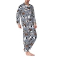 thumbnail image 2 of Balery Cute Dog Faces Pijama para Hombre de Dos Piezas con Manga Larga, Conjunto de Dormir y Descanso Suave con Bolsillos-X-Large, 2 of 7